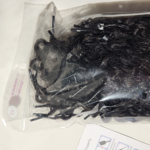 Niawigs Tip Hair Extensions Micro Links 100 strands 22 inches Natural black - Picture 6 of 9